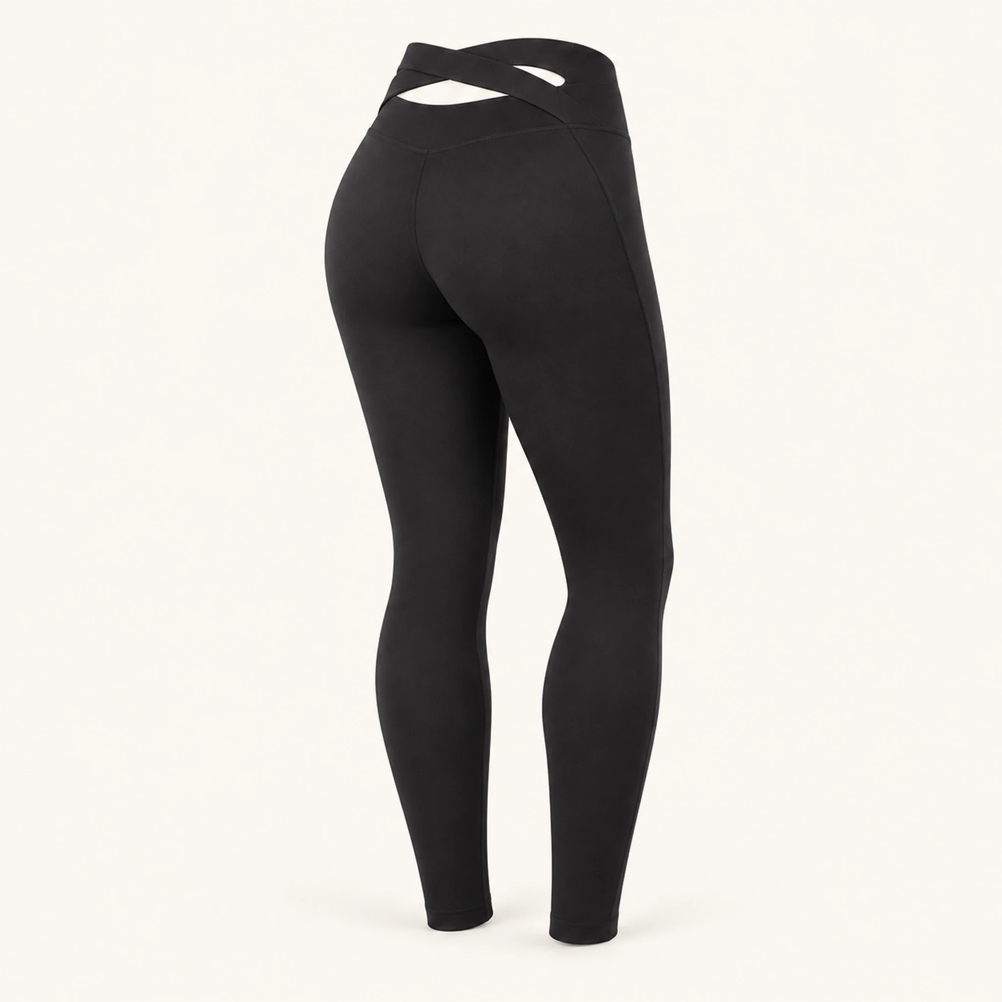 Figurformende Damen-Leggings in Schwarz, Rückansicht
